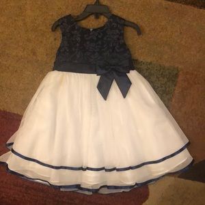 Royal Blue and White formal dress